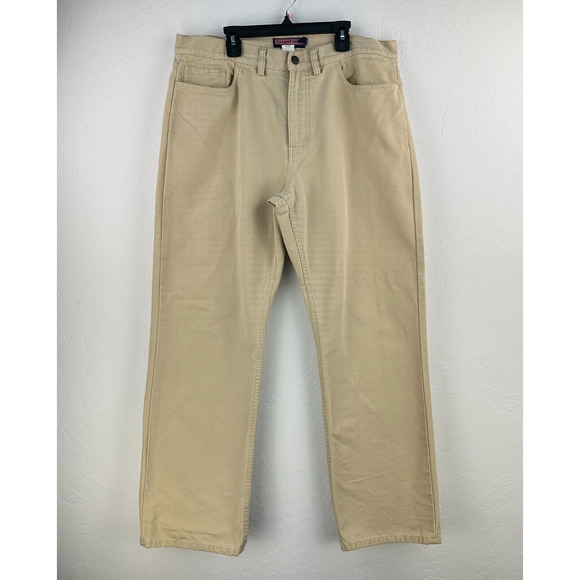 Vineyard Vines Chino Pants Mens 34x30 Tan‎ 100% Cotton Straight Leg Mid Rise - Picture 1 of 10